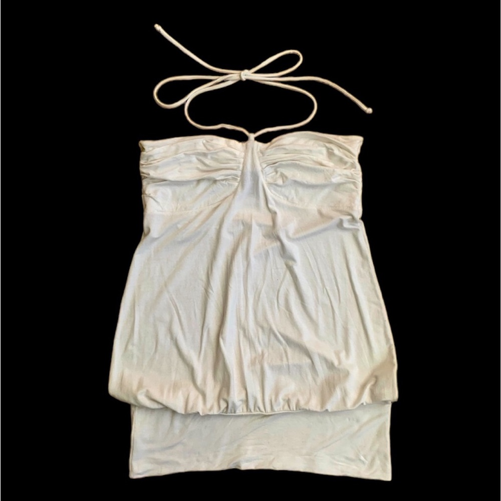 ❌ SOLD ❌ H&M Y2K white jersey halter top- Sz M